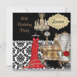 Elegante 30. GEBURTSTAG VINTAGE BLING Einladung