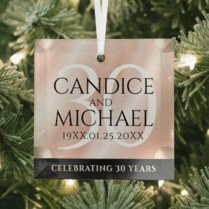 Elegante 30. Geburtstagsfeier der Perlen Ornament Aus Glas