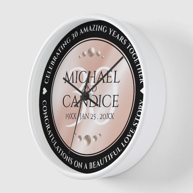 Elegante 30. Geburtstagsfeier der Perlen Uhr (Winkel)