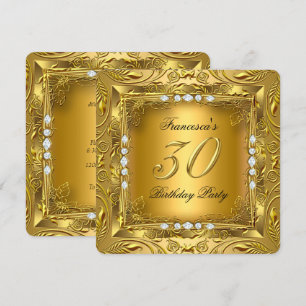 Elegante 30. Geburtstagsfeier Elite Gold Diamanten Einladung