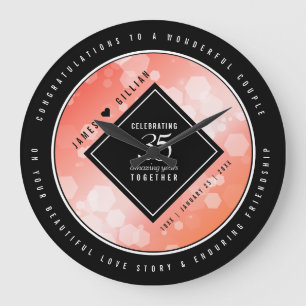 Elegante 35. Hochzeitstag Große Wanduhr