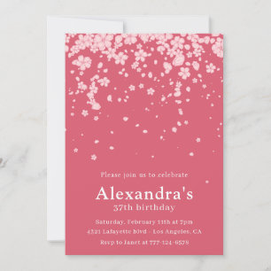 Elegante 37. Geburtstagseinladungen Rosa Floral Einladung
