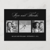 Elegante 3-Bild-Vorlage Hochzeit Vielen Dank