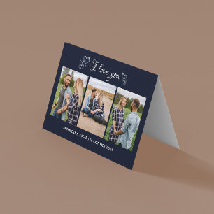 Elegante 3 Fotomoduls Faltschachtel für den Urlaub Feiertagskarte