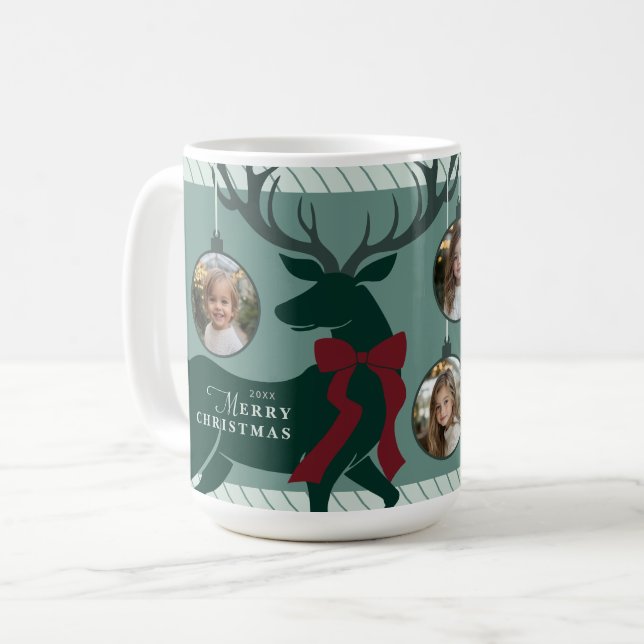 Elegante 3 Fotos Weihnachten Kaffeetasse (Vorderseite Links)