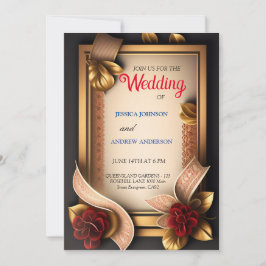 elegante 3D-Blume Einladung