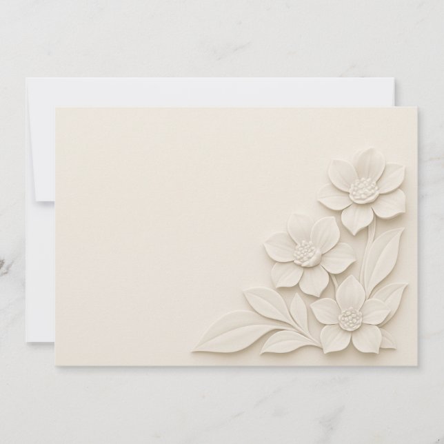 Elegante 3D-Blume im Hintergrund Dankeskarte (Vorderseite)