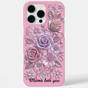 Elegante 3D-Blumen-Cliparts - Pastellrosa und Lila iPhone 16 Pro Max Hülle