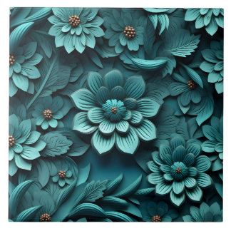 Elegante 3D Floral Relief Fliese