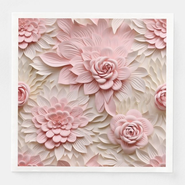 Elegante 3D Floral Relief Serviette (Vorderseite)