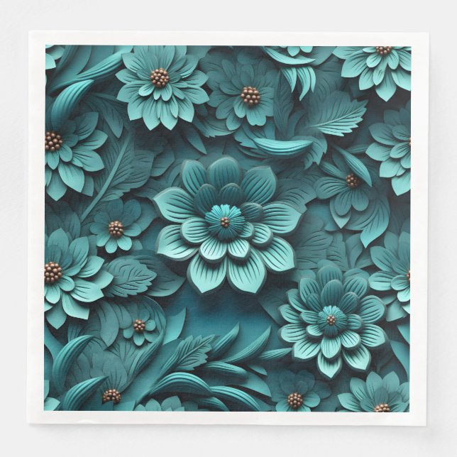 Elegante 3D Floral Relief Serviette (Vorderseite)