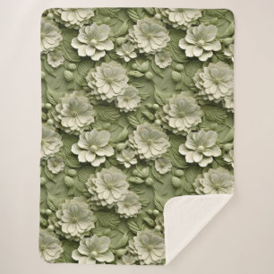 Elegante 3D Floral Relief Sherpadecke