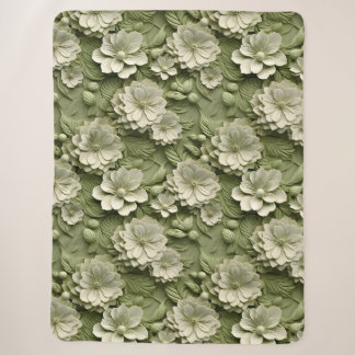 Elegante 3D Floral Relief Sherpadecke