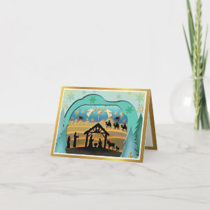 Elegante 3D-Papier-Nativitäts-Szene Weihnachten