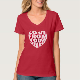 Elegante 3D-Textdesign-Liebe aus Ihrem Herzen T-Shirt
