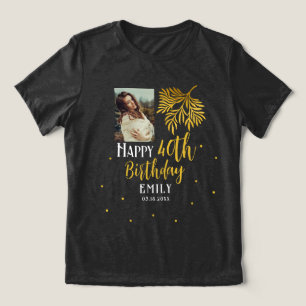 Elegante 40. Geburtstags-Goldfolie Foto-Party Tri-Blend Shirt