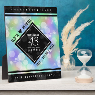 Elegante 43. Opal-Hochzeitsjubiläumsfeier Fotoplatte