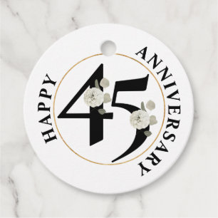 Elegante 45-jährige Floral Gefallen Tags Geschenkanhänger