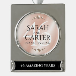 Elegante 46. Geburtstagsfeier der Perlen Banner-Ornament Silber