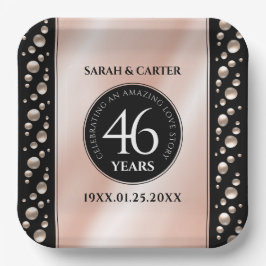 Elegante 46. Geburtstagsfeier der Perlen Pappteller