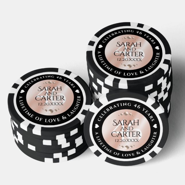 Elegante 46. Geburtstagsfeier der Perlen Pokerchips (Stapel)
