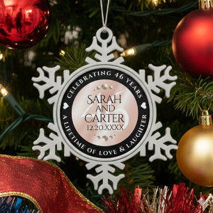 Elegante 46. Geburtstagsfeier der Perlen Schneeflocken Zinn-Ornament