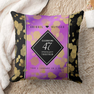 Elegante 47. Amethyst-Hochzeit-Jubiläum Kissen