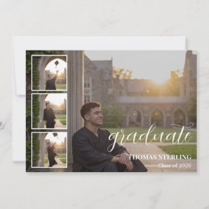 Elegante 4-Foto-Collage-Abschlussankündigung Ankündigung