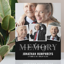 Elegante 4-Foto-Gedenkfeier Fotoplatte