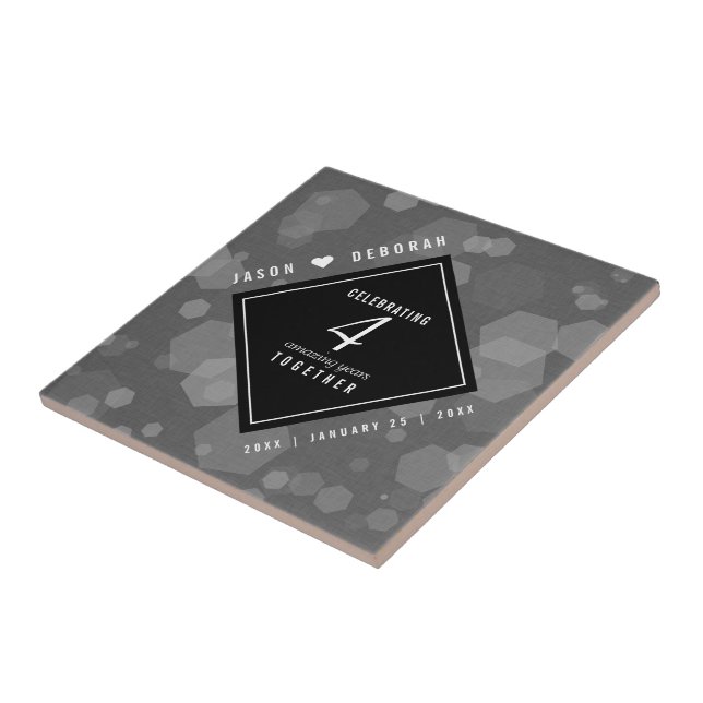 Elegante 4. Linen Hochzeitsfeier Fliese (Seite)