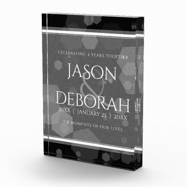 Elegante 4. Linen Hochzeitsfeier Fotoblock (Rechts)