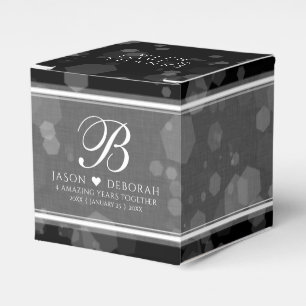 Elegante 4. Linen Hochzeitsfeier Geschenkschachtel