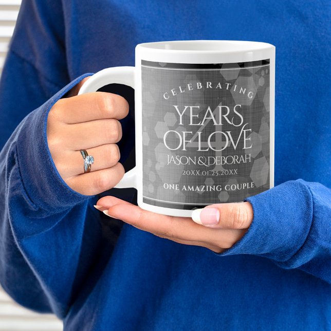 Elegante 4. Linen Hochzeitsfeier Jumbo-Tasse (4th Wedding Anniversary Jumbo Coffee Mug Cover Photo.)