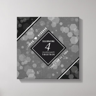 Elegante 4. Linen Hochzeitsfeier Leinwanddruck