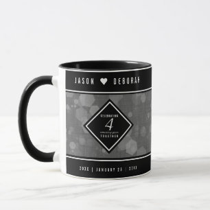 Elegante 4. Linen Hochzeitsfeier Tasse
