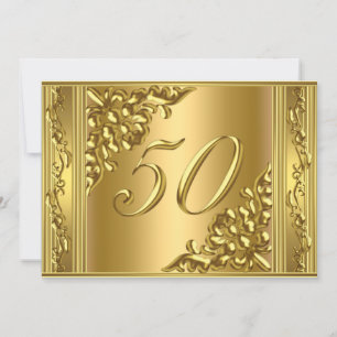Elegante 50. Geburtstagsfeier Gold Golden 50 Rahme Einladung