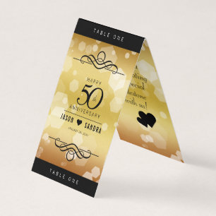 Elegante 50. Golden Wedding Anniversary Table Card