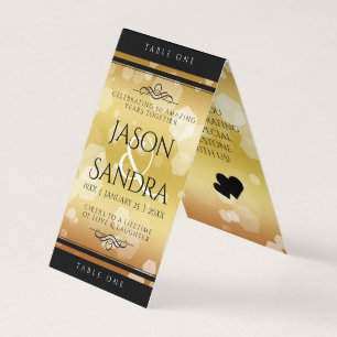 Elegante 50. Golden Wedding Anniversary Table Card