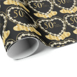 Elegante 50. goldene Hochzeitstag-Herzen Geschenkpapier<br><div class="desc">Elegante 50. goldene Hochzeitstag-Geschenk-Verpackung. Gemacht mit hohem Entschließungsvektor und/oder digitalen Grafiken für einen beruflichen Druck. ANMERKUNG: (DIESES IST EIN DRUCK. Alle zazzle Konzeptionen des Produkts sind "Drucke" wenn nicht anders festgelegt unter Bereich "über dieses Produktes"), das der Entwurf genau wie Sie sehen gedruckt wird, dass er auf dem Schirm und...</div>
