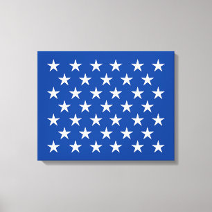 Elegante 50 weiße Sterne auf blauem Hintergrund Leinwanddruck