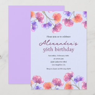 Elegante 56. Einladungen Boho Floral Chic