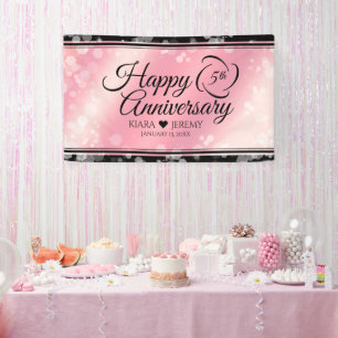 Elegante 5. Rose Quartz Hochzeitstag Banner