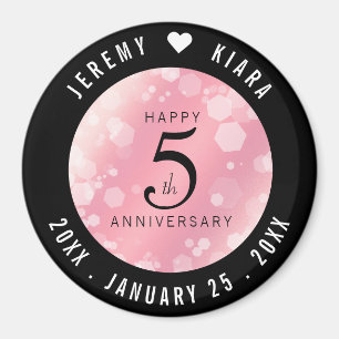 Elegante 5. Rose Quartz Hochzeitstag Magnet