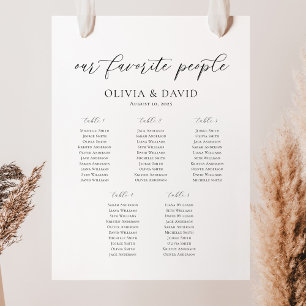 Elegante 5 Tische Unsere Lieblings-Personen Sitzor Poster