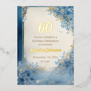 Elegante 60. Geburtstagsfolien-Einladung Folieneinladung