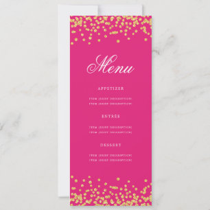 Elegante 60. Geburtstagskarte Gold Hot Pink Confet Einladung