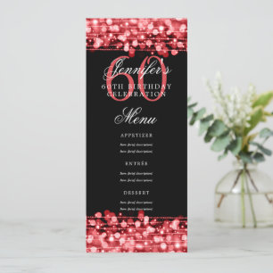 Elegante 60. Geburtstagsparty Menu Red Lights Einladung