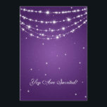 Elegante 60. Geburtstagsparty Sparkling Chain Lila Einladung<br><div class="desc">Elegantes 60. Geburtstagsparty-Einladungs-Design mit ausgeklügeltem Sparkling Chain Lila Motiv,  individuelle Name und Datum und Zusatztext. Beeindrucken Sie Ihre Familie und Freunde mit diesem stilvollen und modernen Design. Vollständig anpassbar!</div>