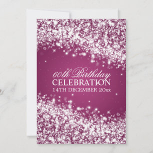 Elegante 60. Geburtstagsparty Sparkling Wave Berry Einladung