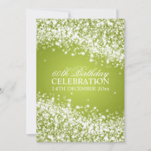 Elegante 60. Geburtstagsparty Sparkling Wave Limon Einladung